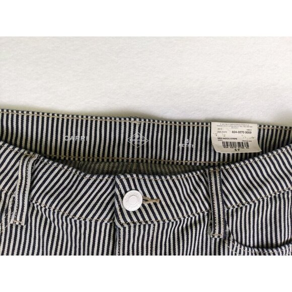 St. John's Bay Women's Jeans Size 8P Blue & White Striped Denim Capri - Picture 8 of 14